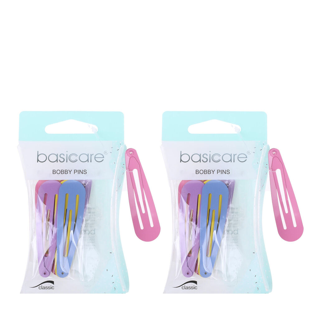 Basicare Non Slip Snap Hair Clips 4.8cm 20 Pack Assorted Colours