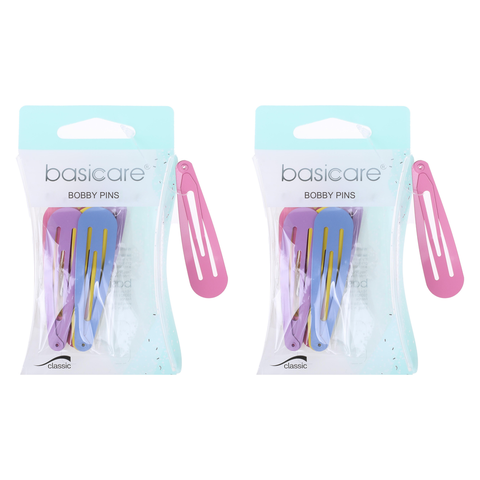 Basicare Non Slip Snap Hair Clips 4.8cm 20 Pack Assorted Colours