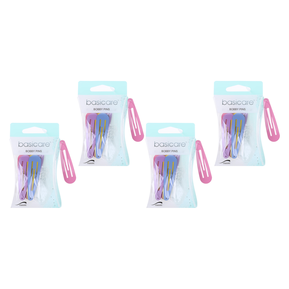 Basicare Non Slip Snap Hair Clips 4.8cm 10 Pack Bundle of 4
