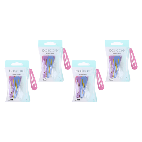 Basicare Non Slip Snap Hair Clips 4.8cm 10 Pack Bundle of 4