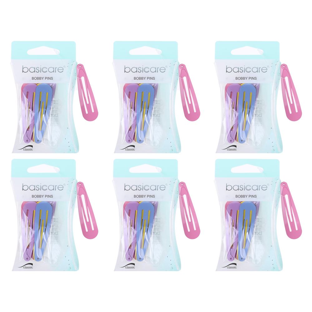 Basicare Non Slip Snap Hair Clips 4.8cm 10 Pack Bundle of 6