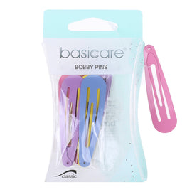 Basicare Non Slip Hold Snap Hair Clips 4.8cm 10 Pack Assorted Colours