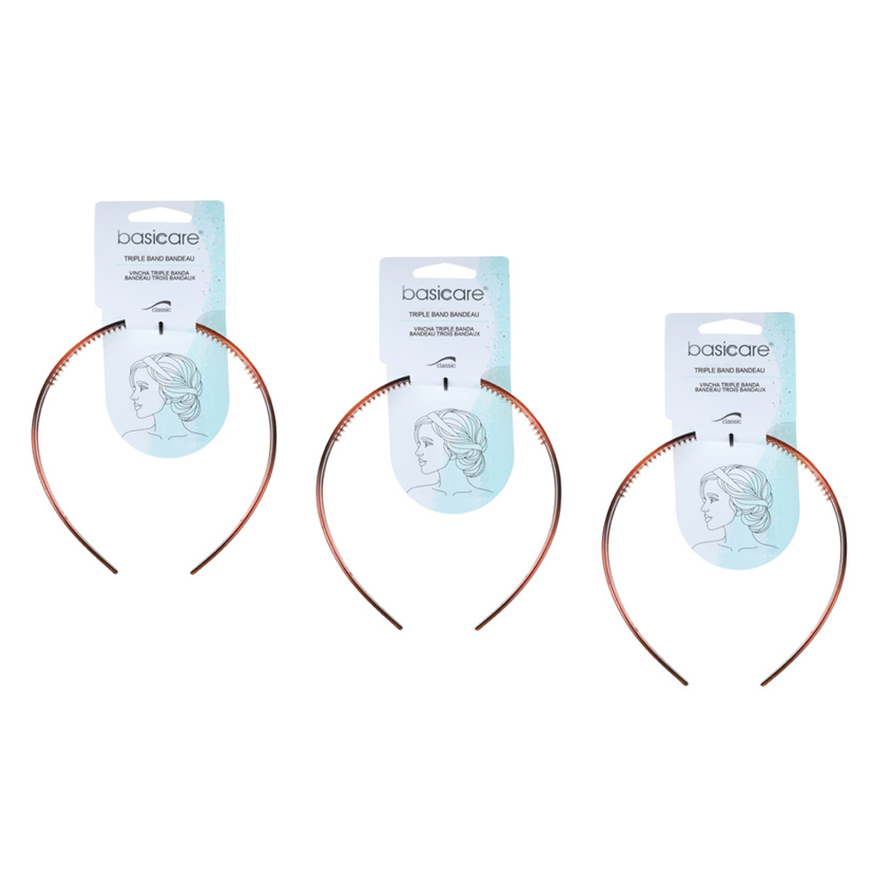 Basicare Triple Band Bandeau Headband 3 Pack