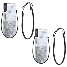 Basicare Flexi Black Headband Non Slip Comfortable Secure Hold Pack of 2