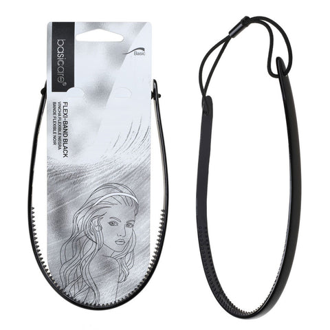Basicare Flexi Black Headband for Comfortable Secure Non Slip Hair Hold