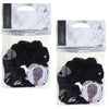 Basicare Soft Flex Large Black Scrunchies 2 Pack Comfortable Secure Hold