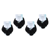 Basicare Soft Flex Large Black Scrunchies 2 Pack Bundle of 4