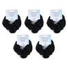 Basicare Soft Flex Large Black Scrunchies 5 Pack Comfortable Secure Hold