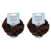 Basicare Large Brown Scrunchies 2 Pack Soft Stretch Hair Ties Secure Hold