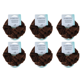 Basicare Soft Flex Large Brown Scrunchie 2 Pack Bundle of 6