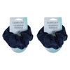 Basicare Soft Flex Large Blue Scrunchies 2 Pack Comfortable Secure Hold