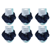 Basicare Soft Flex Large Blue Scrunchie Bundle of 6 Comfortable Strong Hold