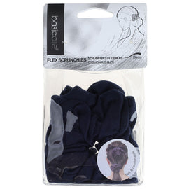 Basicare Soft Flex Blue Scrunchies Large 2 Pack Comfortable Secure Hair Hold