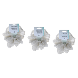 Basicare Soft Luxe Ivory Scrunchie Large Bundle of 3 Pack