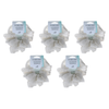 Basicare Soft Luxe Large Ivory Scrunchie Bundle of 5 Gentle Secure Hair Ties