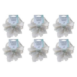 Basicare Soft Luxe Ivory Scrunchie Large 6 Pack Hair Accessory Bundle