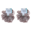 Basicare Soft Luxe Large Beige Scrunchies 2 Pack Comfortable Secure Hold
