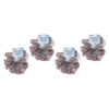 Basicare Soft Luxe Large Beige Scrunchie Bundle of 4 Hair Accessories
