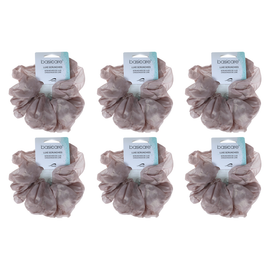 Basicare Soft Luxe Large Beige Scrunchie Bundle of 6 Comfortable Hold