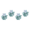 Basicare Soft Luxe Aqua Large Scrunchie Bundle of 4 Comfortable Hold