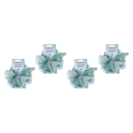 Basicare Soft Luxe Aqua Large Scrunchie Bundle of 4 Comfortable Hold