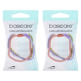 Basicare Long Lasting Plaited Elastic Hair Bands 3 Pack x2 Secure Hold