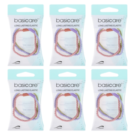 Basicare Long Lasting Plaited Elastic Hair Bands 3 Pack Bundle of 6