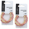 Basicare Long Lasting Elastic Hair Bands Twisted 3 Pack for Secure Hold x 2