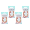 Basicare Long Lasting Twisted Elastic Hair Bands 4 Pack Secure Hold