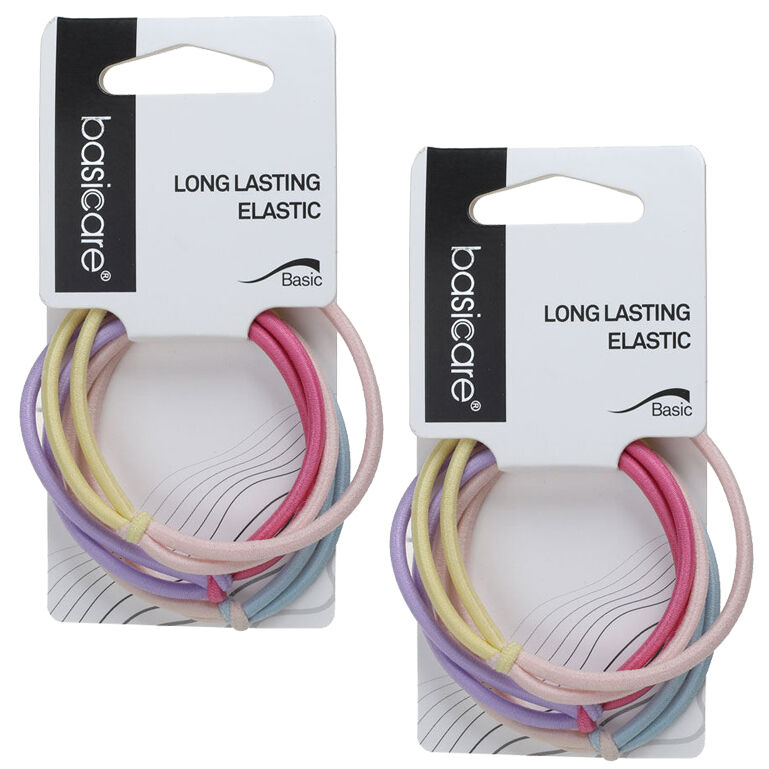 Basicare Long Lasting Elastic Hair Bands 3 Pack Durable Snag Free Hold x 2