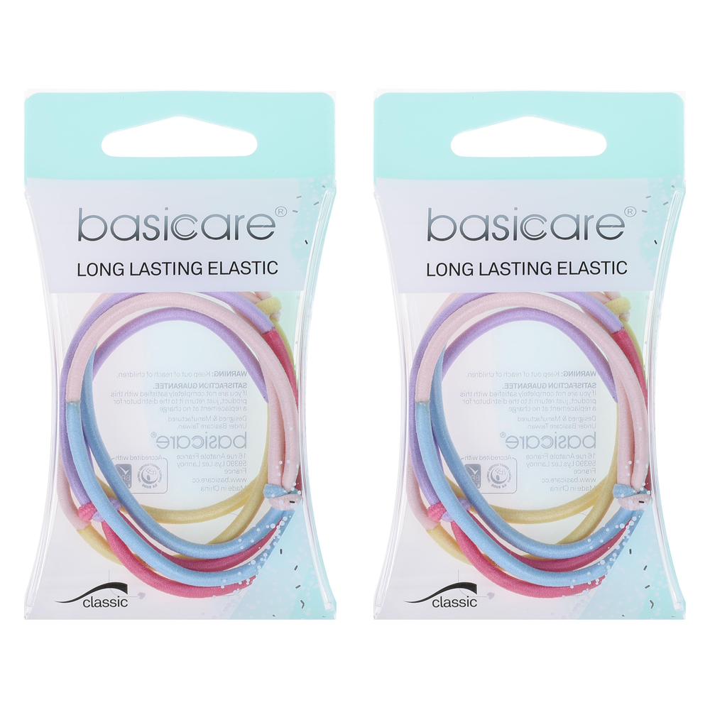 Basicare Long Lasting Elastic Hair Bands 3 Pack Durable Snag Free Hold x 2