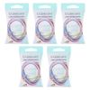 Basicare Long Lasting Elastic Hair Bands 3 Pack Bundle of 5 Durable Hold