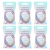 Basicare Long Lasting Elastic Hair Bands 3 Pack Bundle of 6 Durable Snag Free Hold