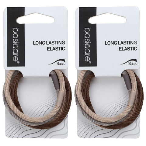 Basicare Long Lasting Elastic Hair Bands 3 Pack Durable Snag Free Hold x 2
