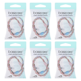 Basicare Plaited Long Lasting Elastic Hair Bands 2 Pack Bundle of 6