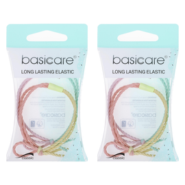 Basicare Long Lasting Knotted Elastic Hair Bands 2 Pack Durable Snag Free