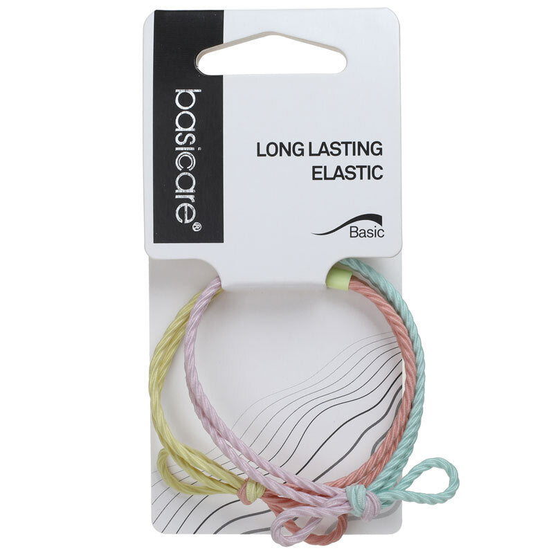 Basicare Elastic Hair Bands Long Lasting 2pk Knotted