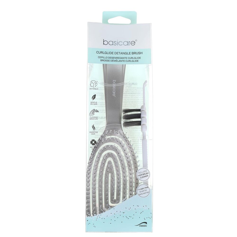 Basicare CurlGlide Detangle Brush Grey