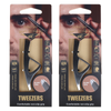 Basicare Mens Slant Tip Tweezers 2 Pack Precision Grooming Bundle