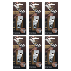 Basicare Mens Rotary Nail Clipper 6 Pack Fingernail Toenail Grooming Tool