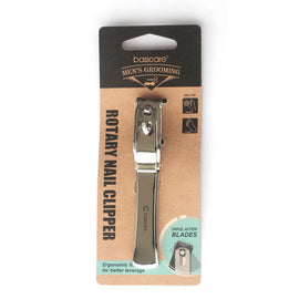 Basicare Mens Rotary Nail Clipper Fingernail and Toenail Grooming Tool