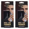 Basicare Manual Nose Ear Hair Trimmer Stainless Steel Compact Pack of 2