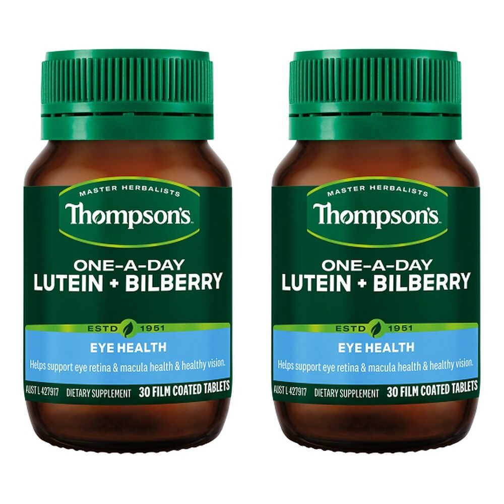Thompson's One-A-Day Lutein + Bilberry 30 Tablets Pack of 2