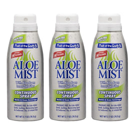 Fruit Of The Earth 3 x Aloe Mist 100% Pure Gel Spray Travel Size 76.5gm