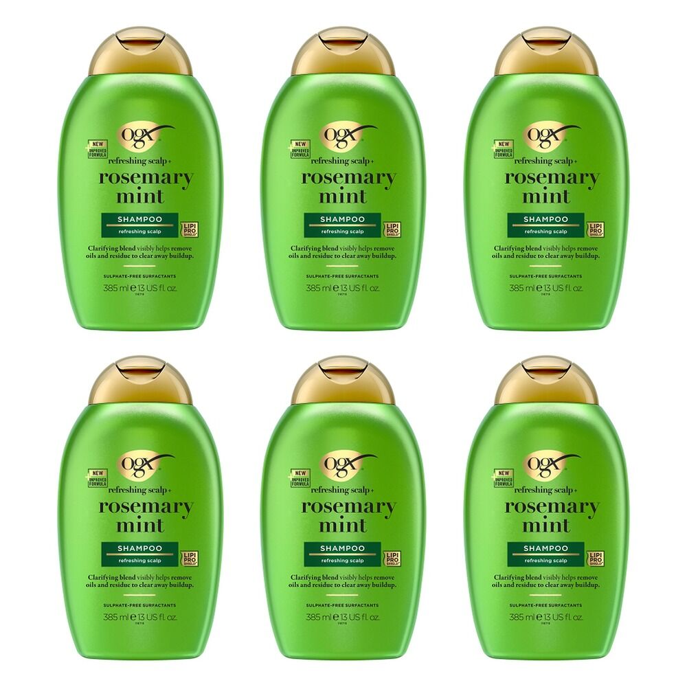 OGX Refreshing Scalp+ Rosemary Mint Shampoo 385mL Pack of 6