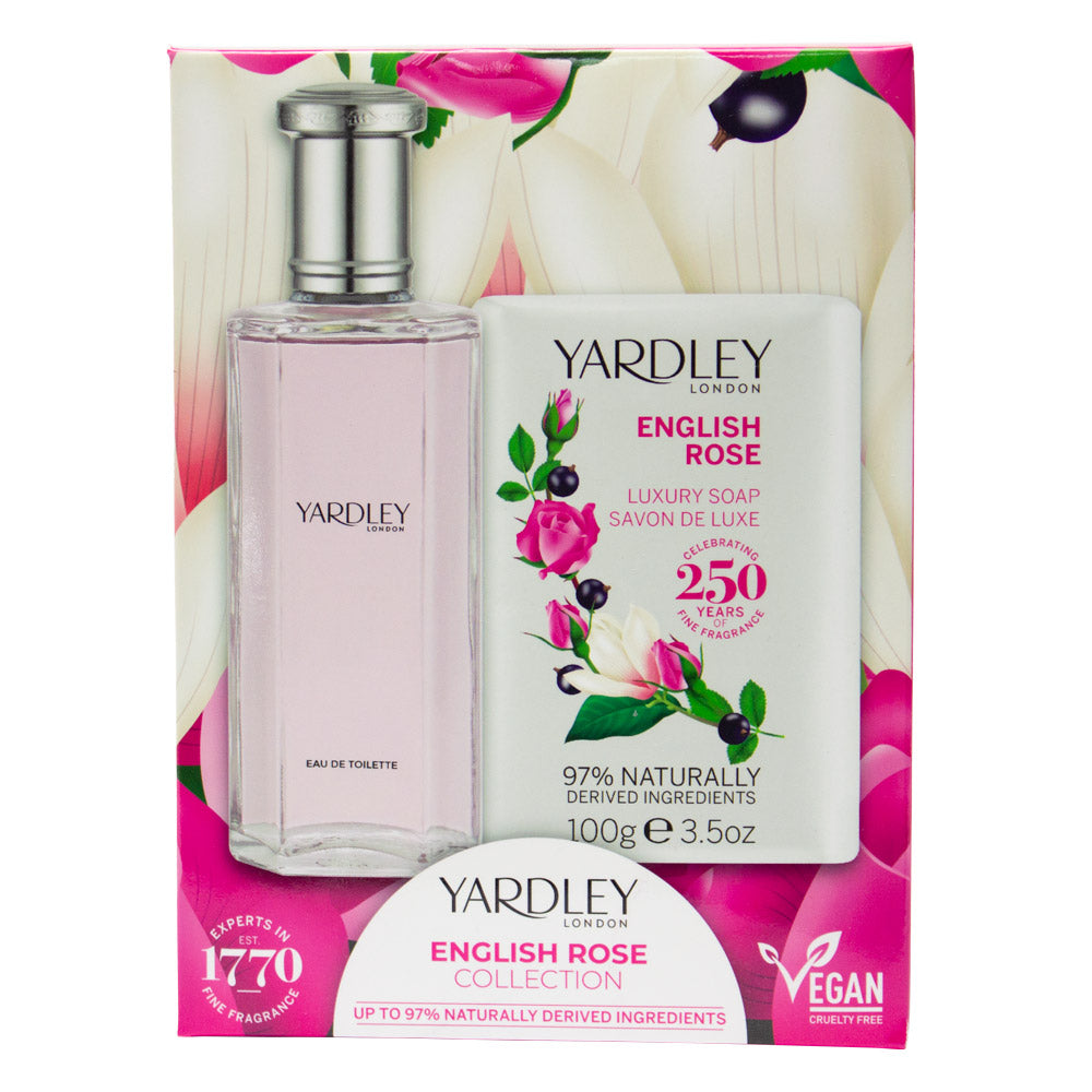 Yardley English Rose Gift Set 50ml Eau De Toilette and 100gm Soap