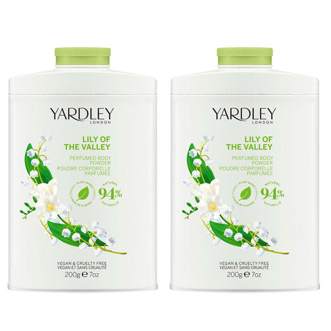 Yardley London Lily of the Valley Talc Free Body Powder 200g x 2