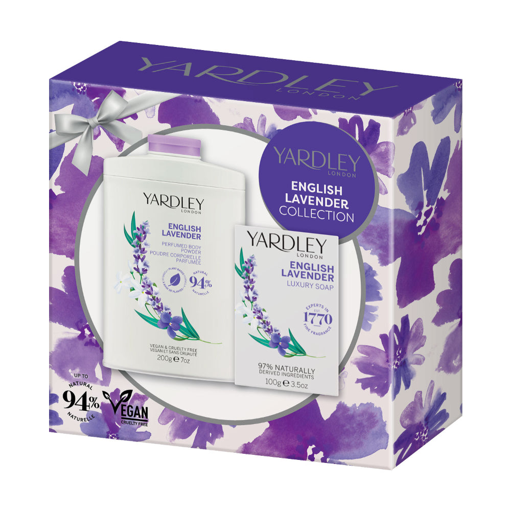 Yardley English Lavender Gift Set Talc Free Body Powder 200g and Soap 100g