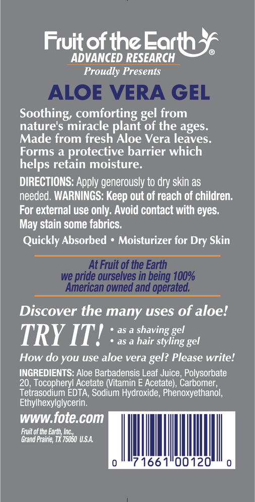 Fruit Of The Earth Aloe Vera Gel Moisturising Skin Care 340g