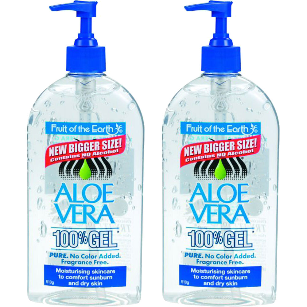 Fruit Of The Earth Aloe Vera Gel Pump Moisturiser 510g x 2 Fragrance Free